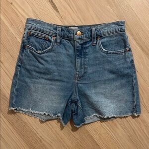 J. Crew Blue Distressed Jean Shorts Mid-Rise